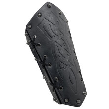 Black PU Leather Arm Guards with Embossed Cuffs Versatile Use-B