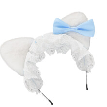 Premium kitten-rollenspel-hoofddeksel voor-Wit en blauw