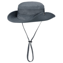 Kids Outdoor Sunproof Hat Wide Brims Fisherman Hat-Dark Grey