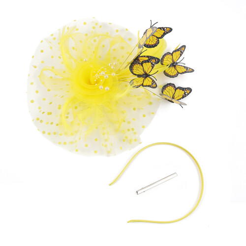 Classical Wedding Butterfly Hair Accessory Lightweight-Yellow