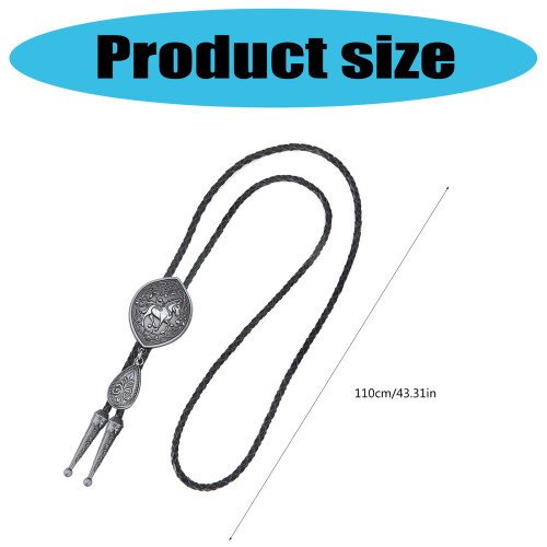 Sophisticated Bolo Necktie With Adjustable Design-Silver 2