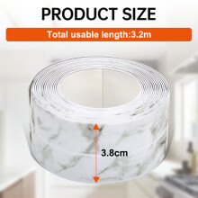 Zelfklevende kittape voor badkamer en keuken, waterdichte afdichtingstape, PVC-kitstrip met flexibel vouwontwerp voor 90 graden vouwen, duurzaam
