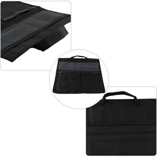 Garden bag for tools with comfortable seating and efficient storage solutions (black) 2