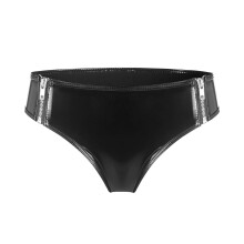 Women's Sexy High Gloss PVC Zip Beaded Bodysuit black XXL Ref: 8401