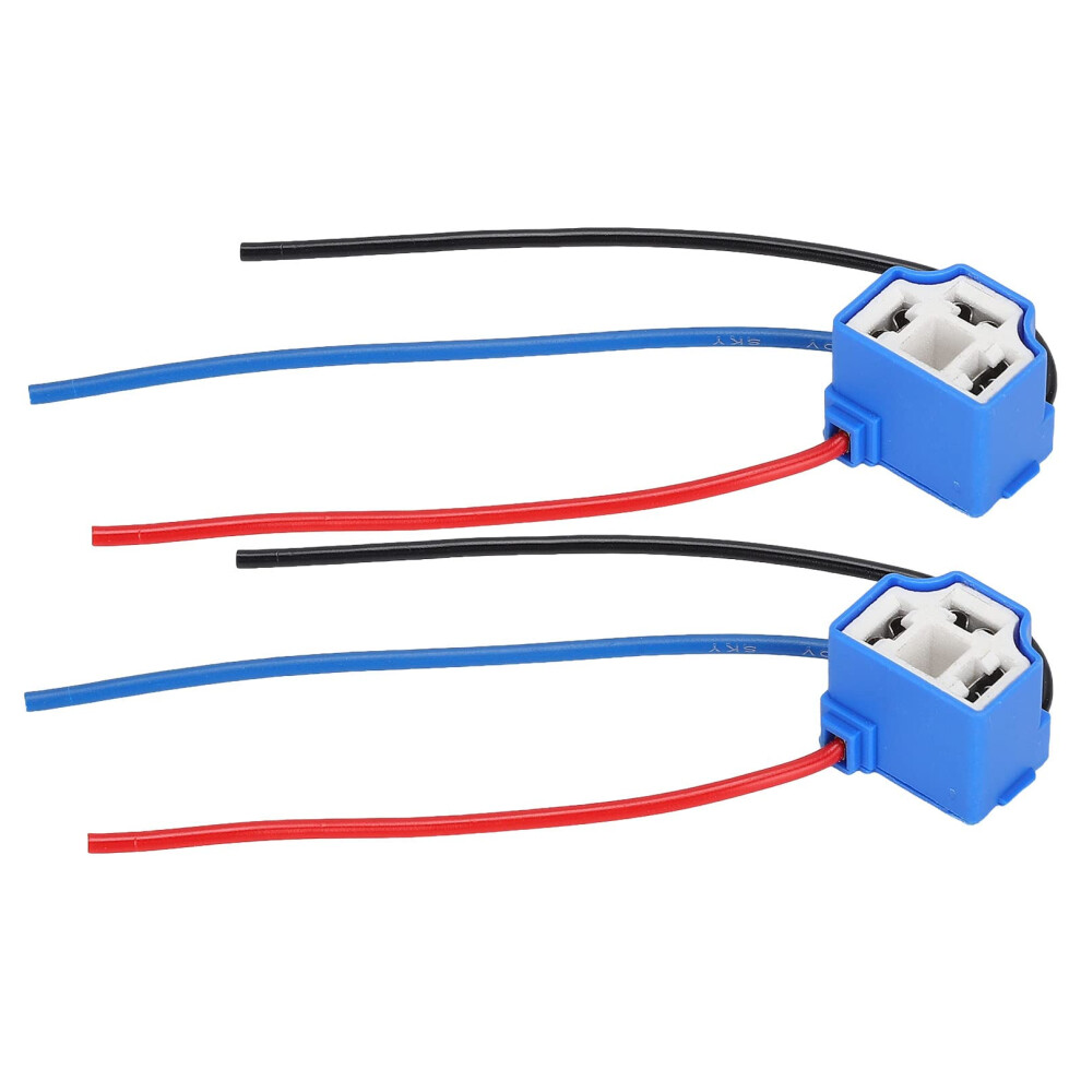 H4 Ceramic Female Base Headlight Cable Harness Connector 2Pcs 1224V 9365049152556