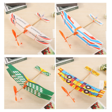 (4PC Random Color) Nytt skumglidflygplan flygplan leksak gummibandsdrivet flygplan modellflygplan för barn utomhussport