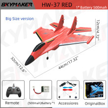 (HW37-RED-1B) RC Flygplan Fjärrstyrt Glidflygplan Jaktplan Hobby RC Flygplan Handkastande Skum Flygplan Leksaker V