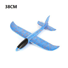 (38cm Blue) 38cm/48cm Skumplan Glidflygplan Barnleksaker Handkast Flygplan Ljus Tröghets EPP Bubbelplan Utomhus