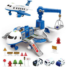 (Blue Crane Plane) Flygplan Leksaksmusikberättelse Simulering Barn DIY-bana Tröghet Barnleksak Flygplan Stor Storlek Pa