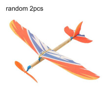 (random 2pcs) Experiment Flygplansmodell Handkast Barn Barn Present Flygplan Leksak Gummiband Power Skumplan F