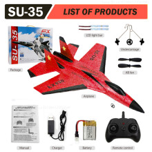 (SU35 Red) RC-flygplan F22 Kamouflage Grå Glidflygplan 2.4G Fjärrstyrda Radiostyrda Flygplan SU-35 EPP Skumflyg