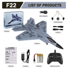 (F22 Gray) RC-flygplan F22 Kamouflage Grå Glidflygplan 2.4G Fjärrstyrda Radiostyrda Flygplan SU-35 EPP Skumflyg