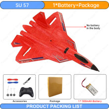 (SU57 1B FB Red) RC Flygplan SU35 2.4G Med LED-Lampor F22 Flygplan Fjärrkontroll Flygande Modell Glidflygplan SU57 EP