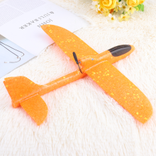 (Orange) DIY Flygplan Flygande Leksak Handkastande Flygplansmodell USB Uppladdningsbar Motor Eldriven Glidfly