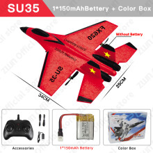 (SU-35 Red 1B Box) RC-flygplan SU35 2.4G med LED-lampor Flygplan Fjärrkontroll Flygande Modell Glidflygplan SU57 EPP Fo