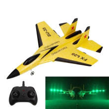 (CNyellow x 1 battery) Trådlös SU35 2,4 GHz fjärrstyrd flygplansleksaksmodeller F16 RC-flygplan Jetstridsflygplan 2-kanalig