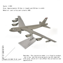 (B52 Fighter) 1/200 Skala Legeringsmodell Gjuten Flygplansmodell B52 Bombplan Militärt Jaktplan B-52