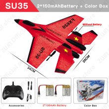 (Russian FederationSU35 Red 2B Box) SU35 RC Flygplan 2.4G Med LED-Ljus Flygplan Fjärrkontroll Flygande Modell Glidflygplan SU57 EPP Foa