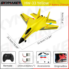 (HW33-Yel-2B) RC Flygplan Fjärrstyrt Glidflygplan Jaktplan Hobby RC Flygplan Handkastande Skum Flygplan Leksaker V