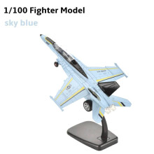 (sky blue F-18) 1/72 Skala F16 Soufa Jaktplan Gjuten Flygplan Heminredning Flygplansmodell för Hemmet 1/100 Skala F1