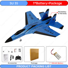 (SU35 1B FB Blue) RC Flygplan SU35 2.4G Med LED-Lampor F22 Flygplan Fjärrkontroll Flygande Modell Glidflygplan SU57 EP