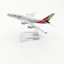 (MX64-Asiana-A380) 16CM Asiana Airlines Airbus A380 Flygplansmodell Flygplan Gjuten Metallplan Samla Gåvor
