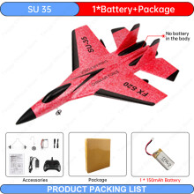 (SU35 1B FB Red) RC Flygplan SU35 2.4G Med LED-Lampor F22 Flygplan Fjärrkontroll Flygande Modell Glidflygplan SU57 EP