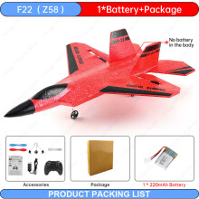 (F22 1B FB Red) RC Flygplan SU35 2.4G Med LED-Lampor F22 Flygplan Fjärrkontroll Flygande Modell Glidflygplan SU57 EP