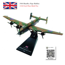 (Halifax) AMER 1/144 Militärmodellleksaker 1944 Handley Page Halifax Bomber Diecast Metal Plane Model Toy För