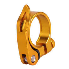 Seatpost Clamp Quick Release 34.9mm Aluminum Alloys Gold Road Bike Seat Tube Clamp