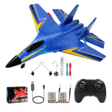 (ChinaHW33 Blue) FREMEGO F22 RC Flygplan SU-27 Fjärrstyrt Jaktplan 2.4G RC Flygplan EPP Skum RC Flygplan Helikopter C