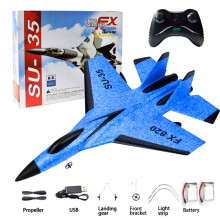 (ChinaFx820 Blue) FREMEGO F22 RC Flygplan SU-27 Fjärrstyrt Jaktplan 2.4G RC Flygplan EPP Skum RC Flygplan Helikopter C