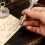 Retro Engraved Feather Dip Pen Includes 5 Nibs And-Burgundy 5