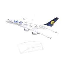 (087) 16 cm Lufthansa Airbus 380 Flygplansmodell Flygplan Gjuten Metall Skala 1/400 Flygplan
