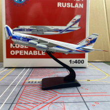 (a) Gjuten metalllegering i skala 1:400, Antonov An-124 transportflygplan AN124 UR-82027 simuleringsflyg