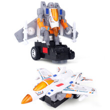(Fighter) Elektrisk deformationsrobotstridsleksaksbil DIY-montering modellflygplan med ljus musikleksaker för