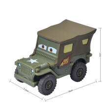 (Sarge) Disney Pixar Bilar 3 Lightning McQueen DINOCO Flygplan Pision Cup 1:55 Gjuten Metalllegering Modell