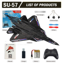 (SU57 Black) RC-flygplan F22 Kamouflage Grå Glidflygplan 2.4G Fjärrstyrda Radiostyrda Flygplan SU-35 EPP Skumflyg
