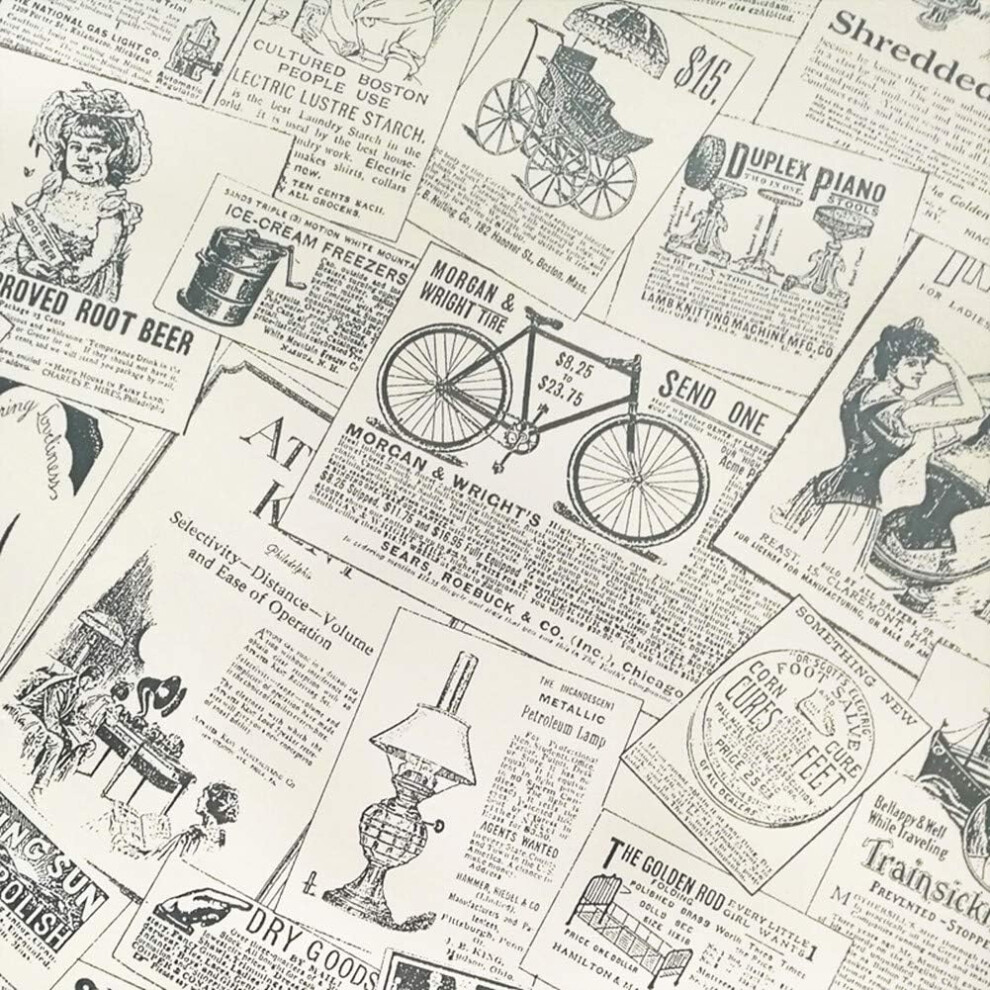 Vintage Peel And Stick Wallpaper, Self Adhesive Wallpaper Removable Wallpaper Roll For Furniture Shelf Drawer Liner Home, Multipurpose Use 9048212319030
