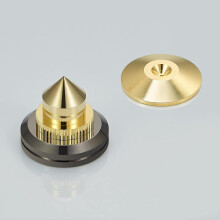 Audio Equipment Elevator, Speaker Isolation Stand Feet with Adjustable Height for HiFi Amplifiers, Subwoofers, Gold-Plated Cone Base Pad Ensuring