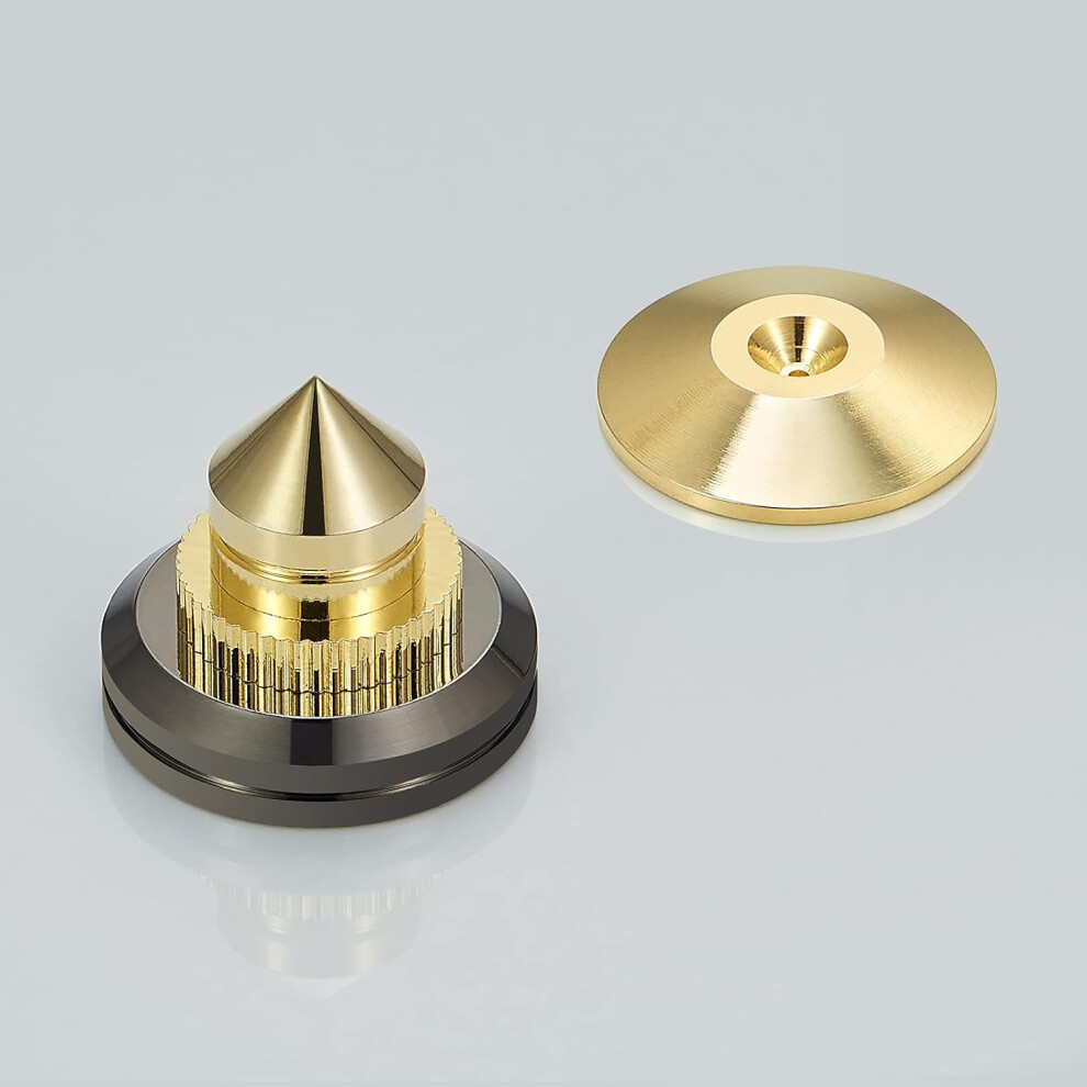 Audio Equipment Elevator, Speaker Isolation Stand Feet With Adjustable Height For Hifi Amplifiers, Subwoofers, -Plated Cone Base Pad Ensuring Gold 9048212319627