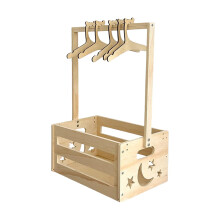 Baby Crate With Hangers Wood Boxes Nursery Storage Organizer For Baby Clothes Gender Reveal Party Decor Living Room