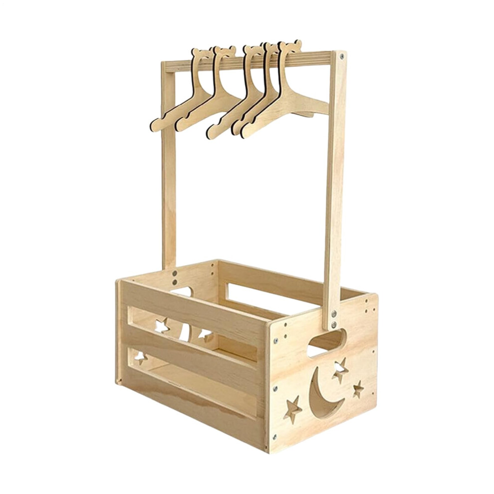 Baby Crate With Hangers Wood Boxes Nursery Storage Organizer For Baby Clothes Gender Reveal Party Decor Living Room