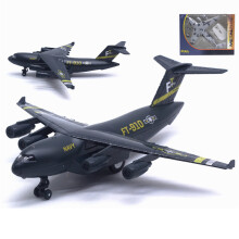 (Black) Modello di aereo da trasporto in metallo da 22 cm C-17 in lega pressofusa con supporto espositivo e