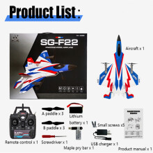 (SPAINBlue) Aereo RC F22 Stunts Plane 2.4G Radiocomandato Aliante Telecomando Aereo 3D Aliante Aereo Schiuma EPP