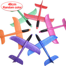 (Plane-48cm) Giocattolo di lancio per aerei in schiuma per bambini, raggio d'azione 8-12 m, pistola per aeroplani