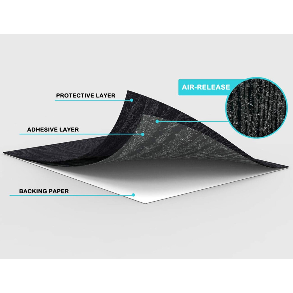 Self Adhesive Wallpaper, Black Wood Grain Peel And Stick Contact Paper For Smooth Surface Application, Thick Durable Waterproof Home Decoration 9048212319504