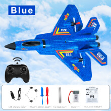 (WH32-Blue) Aereo RC F22 Telecomando Aereo in schiuma EPP 2.4G Telecomando Aereo da combattimento planante Ragaz
