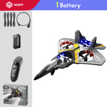 (MexicoV17 Gray With 1 B) V17 RC Aereo telecomandato Drone 2.4G con sensore di gravità Aereo telecomandato Aliante Aereo EPP F