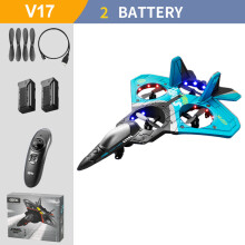 (Blue 2 Battery) V17 RC Aereo telecomandato Drone 2.4G con sensore di gravità Aereo telecomandato Aliante Aereo EPP F